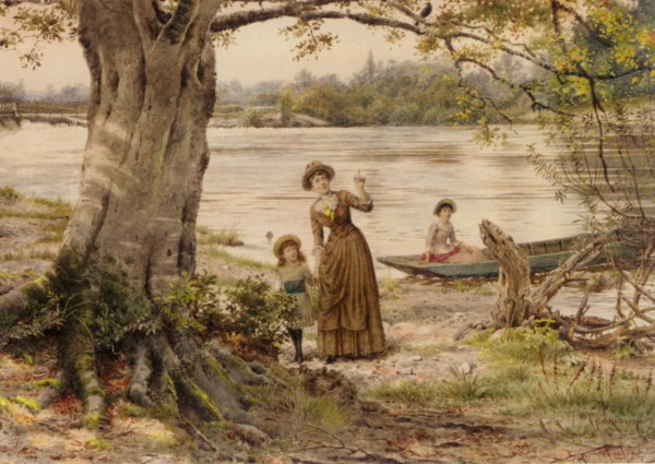 Landscape with a river by George Goodwin Kilburne